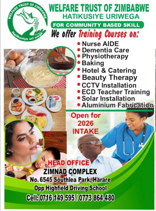 Welfare Trust of Zimbabwe 2026 intake flyer