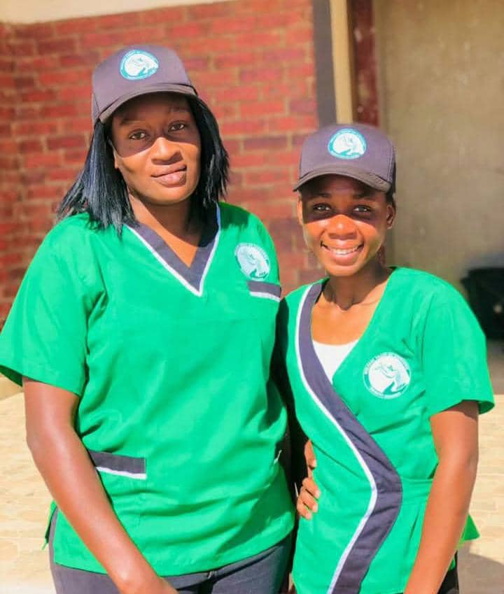 Welfare Trust nurse aide trainees in uniform