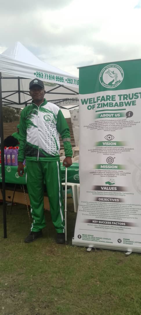 Exhibition stand with Welfare Trust banner